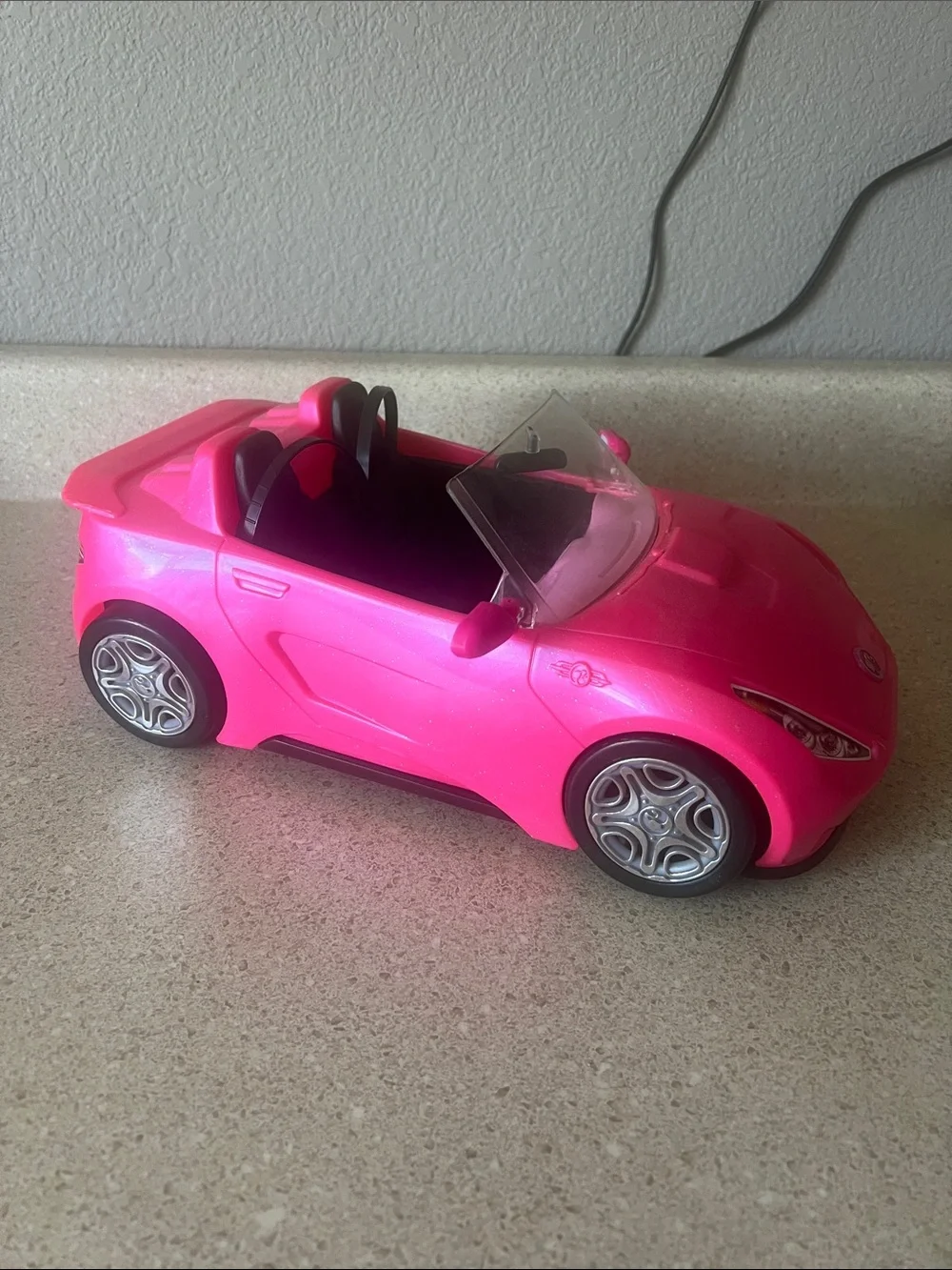 Barbie Hot Pink Convertible Toy Car